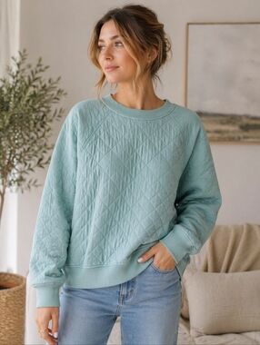 ✅️ Old Navy Quilted Crew Neck Sweatshirt | 2X